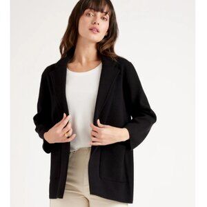 Quince 100% Organic Cotton Knit Blazer Black S